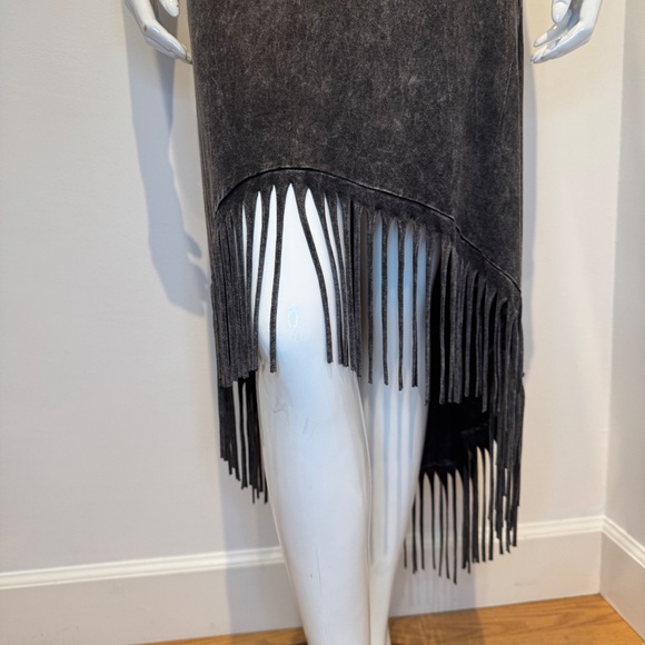 Rock Etiquette High-Low Maxi Dress XS Sleeveless Boho Tassel Hem Festival Chic - Picture 2 of 6